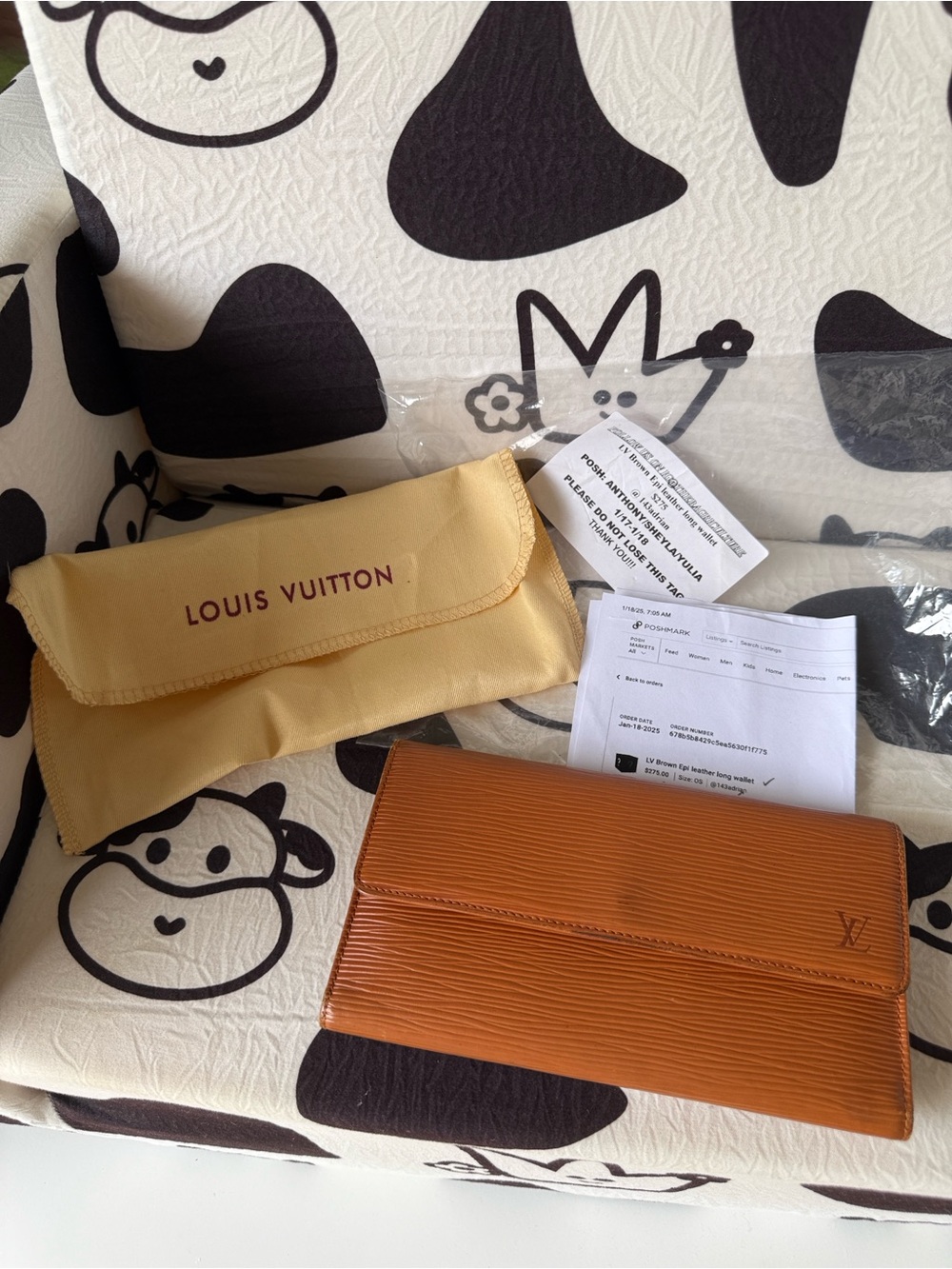 EUC Louis Vuitton Epi Leather Long Wallet in Brown